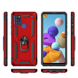 Armor Rugged Protective Case with Metal Ring/Stand for Samsung Galaxy A21S - acc Noco