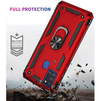 Armor Rugged Protective Case with Metal Ring/Stand for Samsung Galaxy A21S - acc Noco