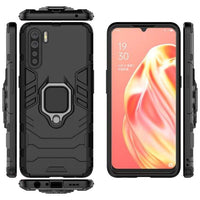 Shockproof Rugged Protective Case with Magnetic Ring Holder for Oppo A91 / F15 / Reno 3 - acc Noco