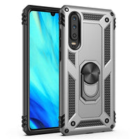 Huawei P30 - Armor Rugged Protective Cover with Metal Ring/Stand - Silver - Cover Noco