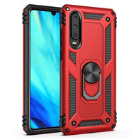 Huawei P30 - Armor Rugged Protective Cover with Metal Ring/Stand - Red - Cover Noco