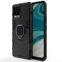 Realme 8 - Shock Proof Protective Cover with Metal Ring/Stand - Black - Cover Noco