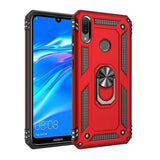 Huawei Y6 2019 / Y6 Prime 2019 - Armor Rugged Protective Cover with Metal Ring/Stand - Red - Cover Noco