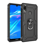 Huawei Y6 2019 / Y6 Prime 2019 - Armor Rugged Protective Cover with Metal Ring/Stand - Black - Cover Noco