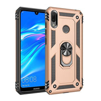 Huawei Y6 2019 / Y6 Prime 2019 - Armor Rugged Protective Cover with Metal Ring/Stand - Gold - Cover Noco