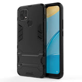 Shockproof Rugged Protective Case with Fold-Out Stand for Oppo A15 - Black - acc Noco