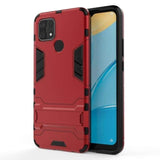 Shockproof Rugged Protective Case with Fold-Out Stand for Oppo A15 - Red - acc Noco