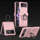 Samsung Galaxy Z Flip 4 GKK Armour Rigid Protective Cover Magnetic Hinge Ring/Stand - Pink - Cover Noco