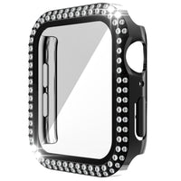 Apple Watch Series 4/5/6/SE 40mm Diamond Front Watch Protective Cover with Tempered Glass Screen Protector