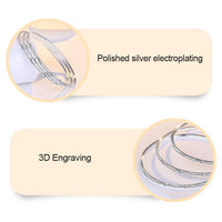 V Jewellery - 3 Pack Gypsophila Bracelet 58mm Diameter Silver Colour - Jewelry Noco