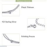 V Jewellery - Beaded Double Chain S925 Sterling Silver Bracelet - Jewelry Noco