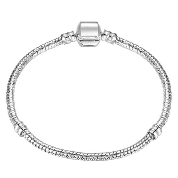 V Jewellery - Silver Snake Chain Link Bracelet Silver Colour - 18cm Length - Jewelry Noco