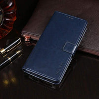 Faux Leather Texture Flip Phone Cover/Wallet - For Blackview A80 Phone - Blue - acc Noco