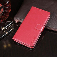 Faux Leather Texture Flip Phone Cover/Wallet - For Blackview A80 Phone - Red - acc Noco