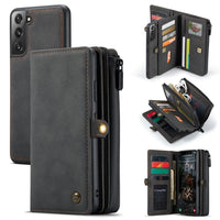 Samsung Galaxy S22 5G CaseMe 018 Detachable Wallet 16 Card Slots 2in1 Design - Black - Cover CaseMe