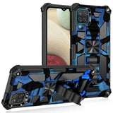 Shockproof Camo Folding Stand Rugged Cover Fold Away Stand - For Samsung Galaxy A22 4G - Camo Blue - acc Noco