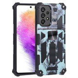 Samsung Galaxy A73 5G - Shockproof Camo Folding Stand Rugged Cover Fold Away Stand - Green - Cover Noco