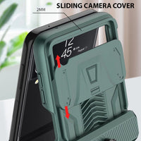Samsung Galaxy Z Flip 3 - GKK Camshield Rigid Protective Cover Carabiner Ring/Stand Camera Cover - Black - Cover Noco