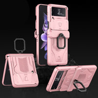 Samsung Galaxy Z Flip 3 GKK Camshield Rigid Protective Cover Carabiner Ring/Stand Camera Cover - Pink - Cover Noco