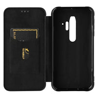 Carbon Shell Flip Phone Cover/Wallet - For BLACKVIEW BV6300 / BV6300 PRO - acc Noco