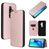 Carbon Shell Flip Phone Cover/Wallet - For BLACKVIEW BV6300 / BV6300 PRO - Rose Pink - acc Noco