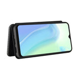 Deluxe Carbon Shell Flip Phone Cover/Wallet - For Blackview A70 Phone - Black - acc Noco