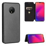 Carbon Shell Flip Phone Cover/Wallet - For Doogee X95 / Doogee X95 Pro - Black - acc Noco