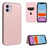 Carbon Shell Flip Phone Cover/Wallet - For Apple iPhone 12 Mini - Rose Pink - acc Noco