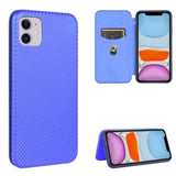 Carbon Shell Flip Phone Cover/Wallet - For Apple iPhone 12 Mini - Blue - acc Noco