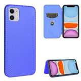 Carbon Shell Flip Phone Cover/Wallet - For Apple iPhone 12 / iPhone 12 Pro - Blue - acc Noco