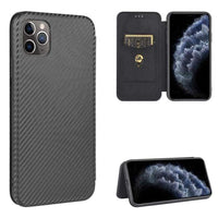 Carbon Shell Flip Phone Cover/Wallet - For Apple iPhone 12 Pro Max - Black - acc Noco