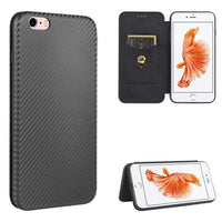 Carbon Shell Flip Phone Cover/Wallet - For Apple iPhone 7 / iPhone 8 / iPhone SE 2020 - Black - acc Noco