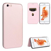 Carbon Shell Flip Phone Cover/Wallet - For Apple iPhone 7 / iPhone 8 / iPhone SE 2020 - Rose Pink - acc Noco