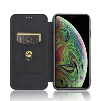 Carbon Shell Flip Phone Cover/Wallet - For Apple iPhone XS Max - acc Noco