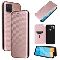 Carbon Shell Flip Phone Cover/Wallet - For Oppo A15 - Rose Pink - acc Noco