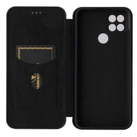 Carbon Shell Flip Phone Cover/Wallet - For Oppo A15 - acc Noco