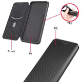 Carbon Shell Flip Phone Cover/Wallet - For Oppo A15 - acc Noco