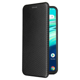 Deluxe Carbon Shell Flip Phone Cover/Wallet - For Umidigi A9 Pro Phone - acc Noco