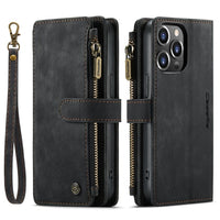 Apple iPhone 14 PRO - CaseMe C30 Multifunction Wallet Zip Pocket 7 Card Slots - Cover Noco