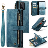 Samsung Galaxy A33 5G - CaseMe C30 Multifunction Wallet Zip Pocket 7 Card Slots - Blue - Cover CaseMe