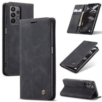 Samsung Galaxy A23 - CaseMe Wallet Flip Cover with Magnetic Closing Front Cover Card Slots Wallet - Black - Cover CaseMe