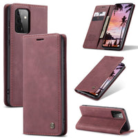 CaseMe Wallet Flip Cover with Magnetic Closing Front Cover Card Slots Wallet - For Samsung Galaxy A73 5G - Red - Cover CaseMe