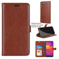 Deluxe Flip Phone Cover/Wallet with Card Slots - For DOOGEE S59 PRO - Brown - acc Noco