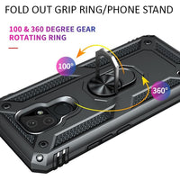 Armor Rugged Protective Case with Metal Ring/Stand for Motorola Moto E7 - acc Noco