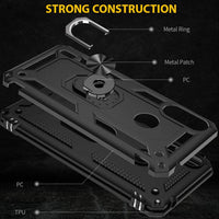 Armor Rugged Protective Case with Metal Ring/Stand for Motorola Moto E7 POWER (2021) - acc Noco