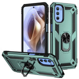 Armor Rugged Protective Case with Metal Ring/Stand for Motorola Moto G31 / Moto G41 - Green - acc Noco