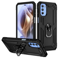 Armor Rugged Protective Case with Metal Ring/Stand for Motorola Moto G31 / Moto G41 - Black - acc Noco