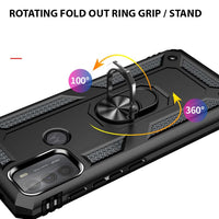 Armor Rugged Protective Case with Metal Ring/Stand for Motorola Moto G50 - acc Noco