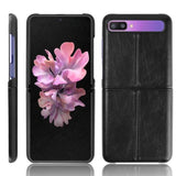Stitched Leather Texture Protective Cover for Samsung Galaxy Z Flip - Black - acc Noco