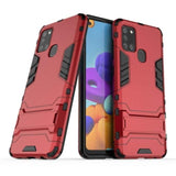 Shockproof Rugged Protective Case with Stand for Samsung Galaxy A21S - Red - acc Noco